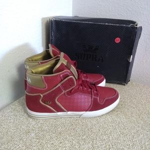 Supra Vaida Red Gold Leather Sneakers